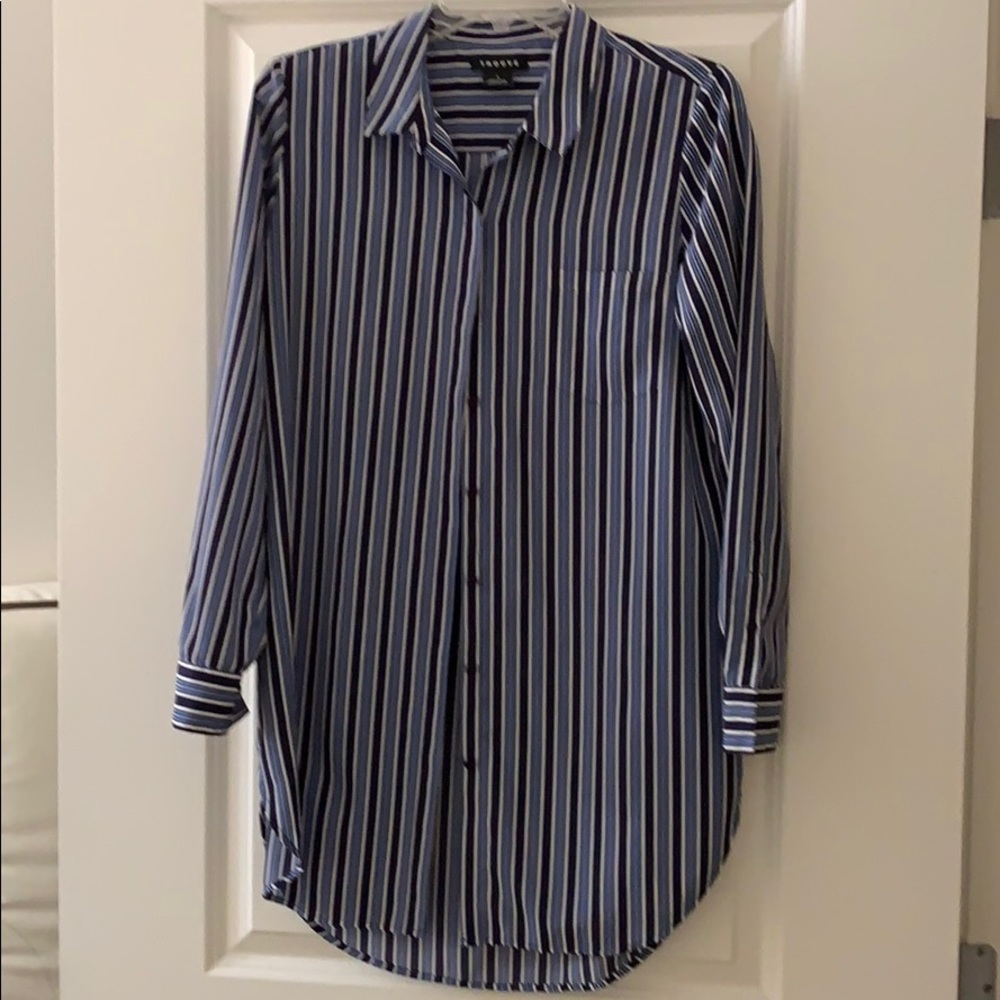 Trouve button down polyester tunic.